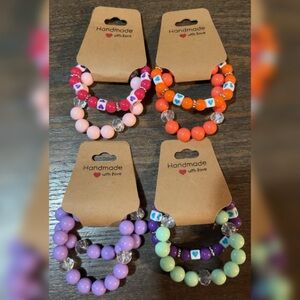 4 pairs Colorful Kids Beaded Bracelets Set🫶🏼💕
